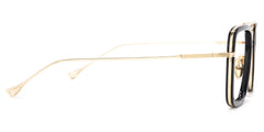 Gifford Aviator Black Frame Glasses with Gold Trim