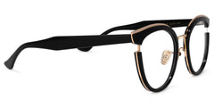 Laraine Cat Eye Black Frame Glasses with Gold Trim