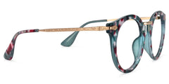 Quentina Round Blue Floral Frame Glasses | Zeelool
