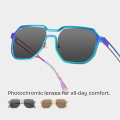 Men's Geometric Glasses in an Iridescent Color
