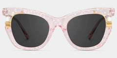 Transparent Pink Sunglasses with Pearl and Glitter Stars