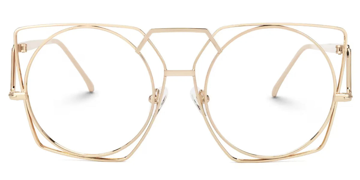 Ybarra Geometric Gold Glasses | Zeelool Glasses
