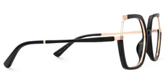 Alexia Mixed-Materials Square Black Frame Glasses | Zeelool