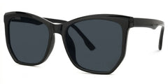 Libby Geometric Black Eyeglasses with Smooth Frames