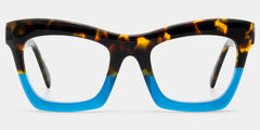 Benitez Square Blue-Tortoise Frame Glasses | Zeelool