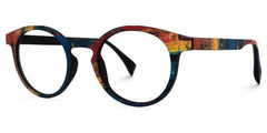 Street-Artist Round Blue-Red Glasses | Zeelool Glasses