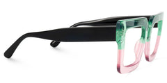Brandon Square Green-Pink Oversized Frame Glasses