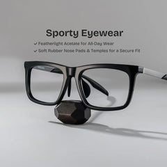 Ease Black Frame Glasses with Rectangle Frame Online | ZEELOOL