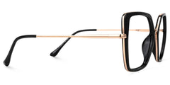 Geometric Keller Black Glasses deals -Zeelool Glasses