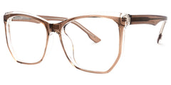Libby Geometric Brown Thin Frame Glasses | Zeelool