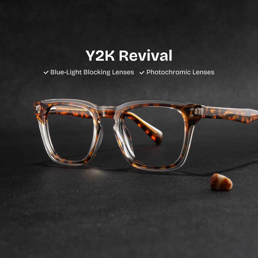 Tr90 Eyeglasses Frames With Rectangle Shape and Tortoise Color
