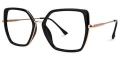 Geometric Keller Black Glasses deals -Zeelool Glasses