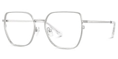 Fife Silver Full Frame Metal Prescription Glasses