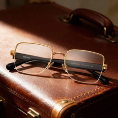 Lauren Gold Frame Glasses with Square Frame Online | ZEELOOL