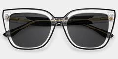 Mirta Square Black Sunglasses and Crsystal Frames