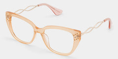 Alma Butterfly Beige Orange Transparent Glasses in Metal Temples