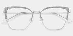 Javier silver rectangle glasses Online | ZEELOOL