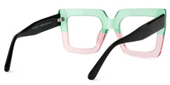 Brandon Square Green-Pink Oversized Frame Glasses