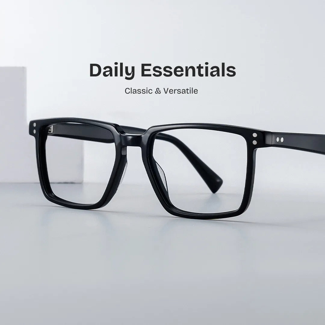 Griffin Black Frame Glasses with Rectangle Frame Online | ZEELOOL