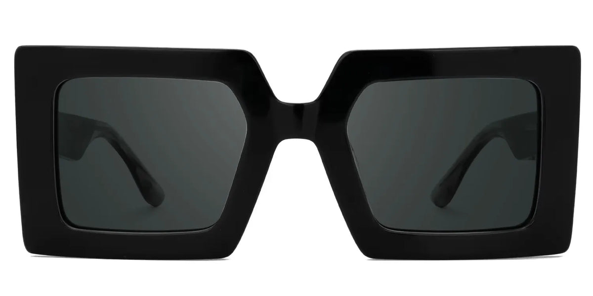 Tiffaney Black Square Sunglasses with Black Denim Temples