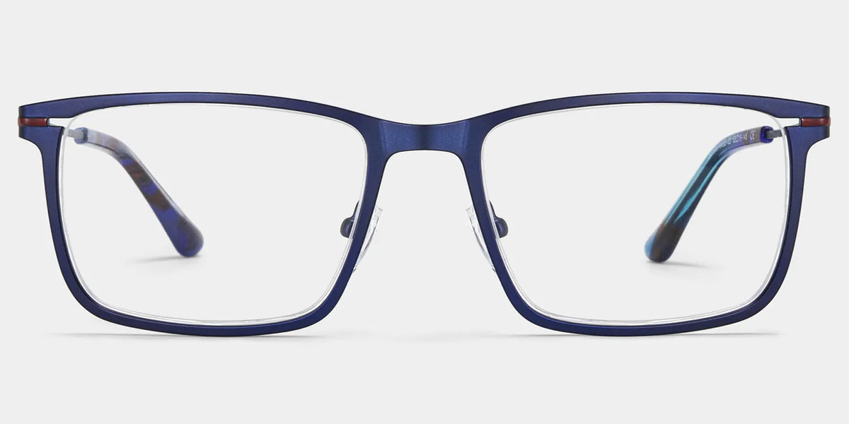 Rectangle Blue Eyeglasses- Roxana Metal Frame Glasses