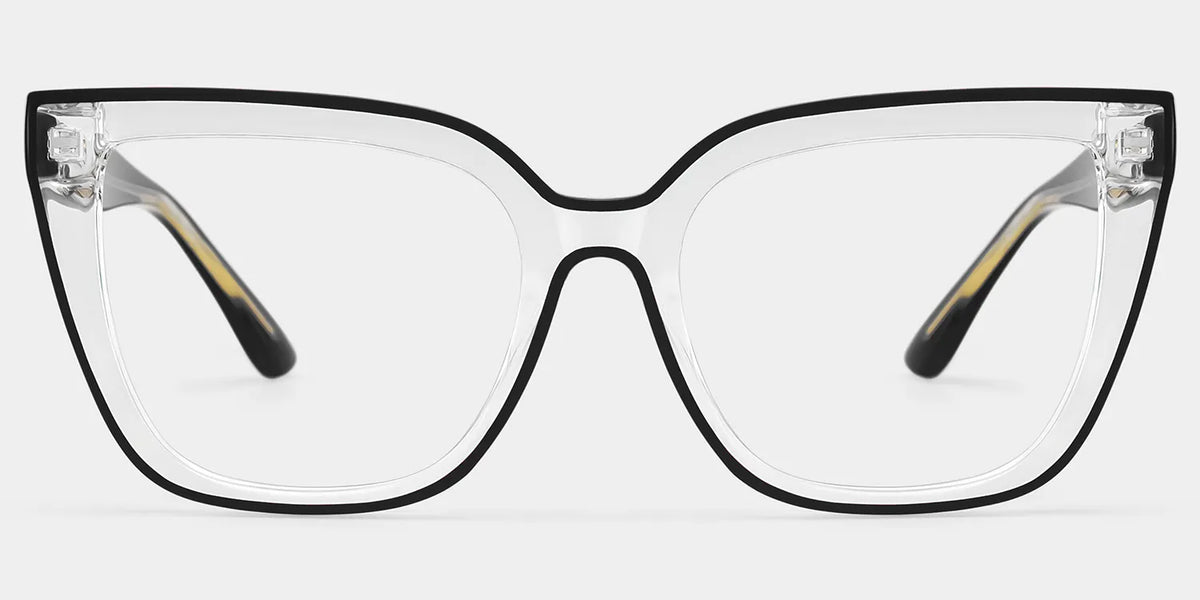 Mirta Square Black Eyeglasses and Crsystal Frames