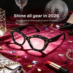 Giselle Black Cat Eye Glasses with Rhinestones | ZEELOOL