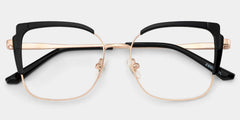 Black Thin Frame Glasses With Metal Material