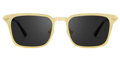 Gold Metal Frame Glasses With a Rectangle Shape