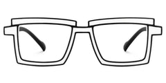 Zephyr White Cyberpunk Rectangle Frame Glasses | Zeelool