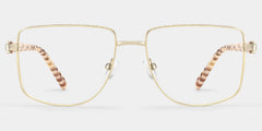 Geometric Gold pattern Eyeglasses- Felicity Metal Frame Glasses