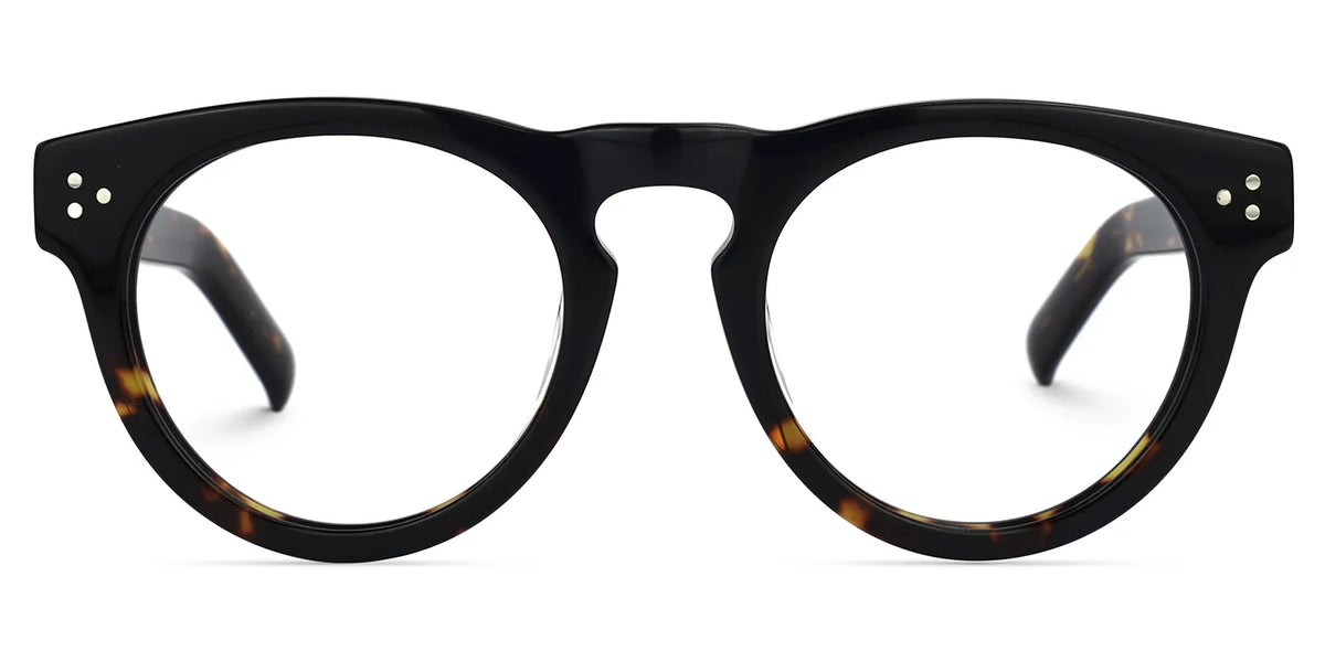Malloy Round Black and Tortoise Eyeglasses and Frames