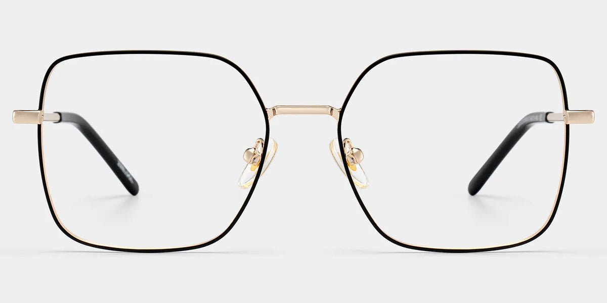 Abigail Black Thin Metal Frame Glasses with Square Shape | ZEELOOL