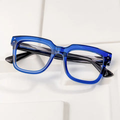 Square Spectacles For Men In Blue Color