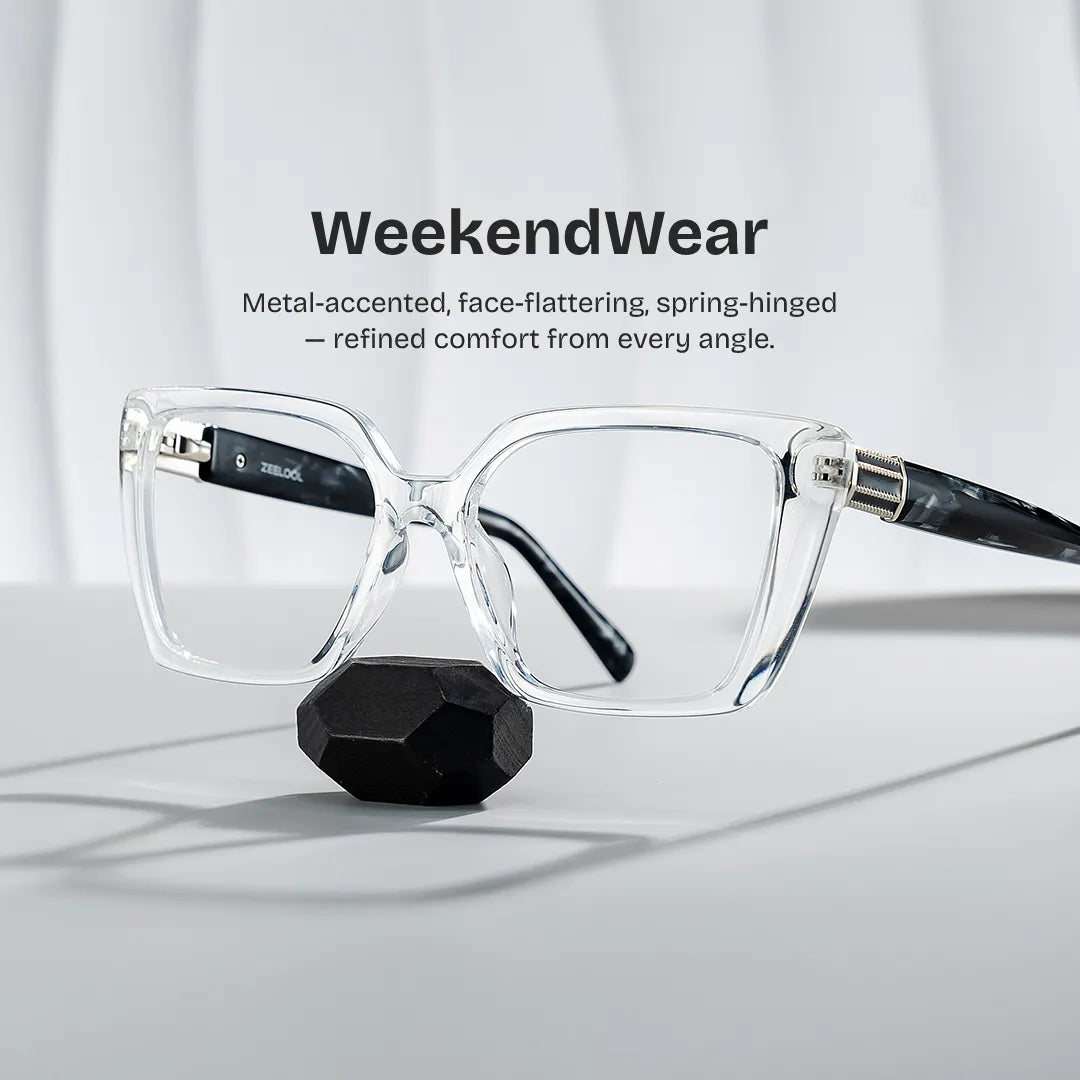 Emery Clear Geometric Artistik Eyewear | ZEELOOL