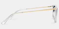 Selena Rectangle Clear White Glasses Bling Frames | ZEELOOL