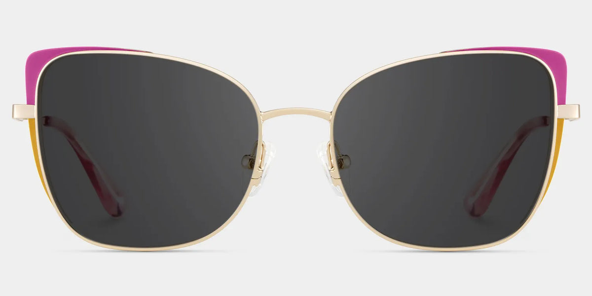 Tessa Pink Gold Frame Glasses with Cat eye Frame Online | ZEELOOL