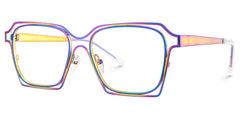Foday Iridescent Frame Prescription Glasses with Geometric Shape