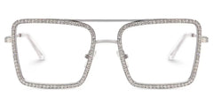 Diva Sparkle Glitter Glasses, Silver Eyeglass Frames
