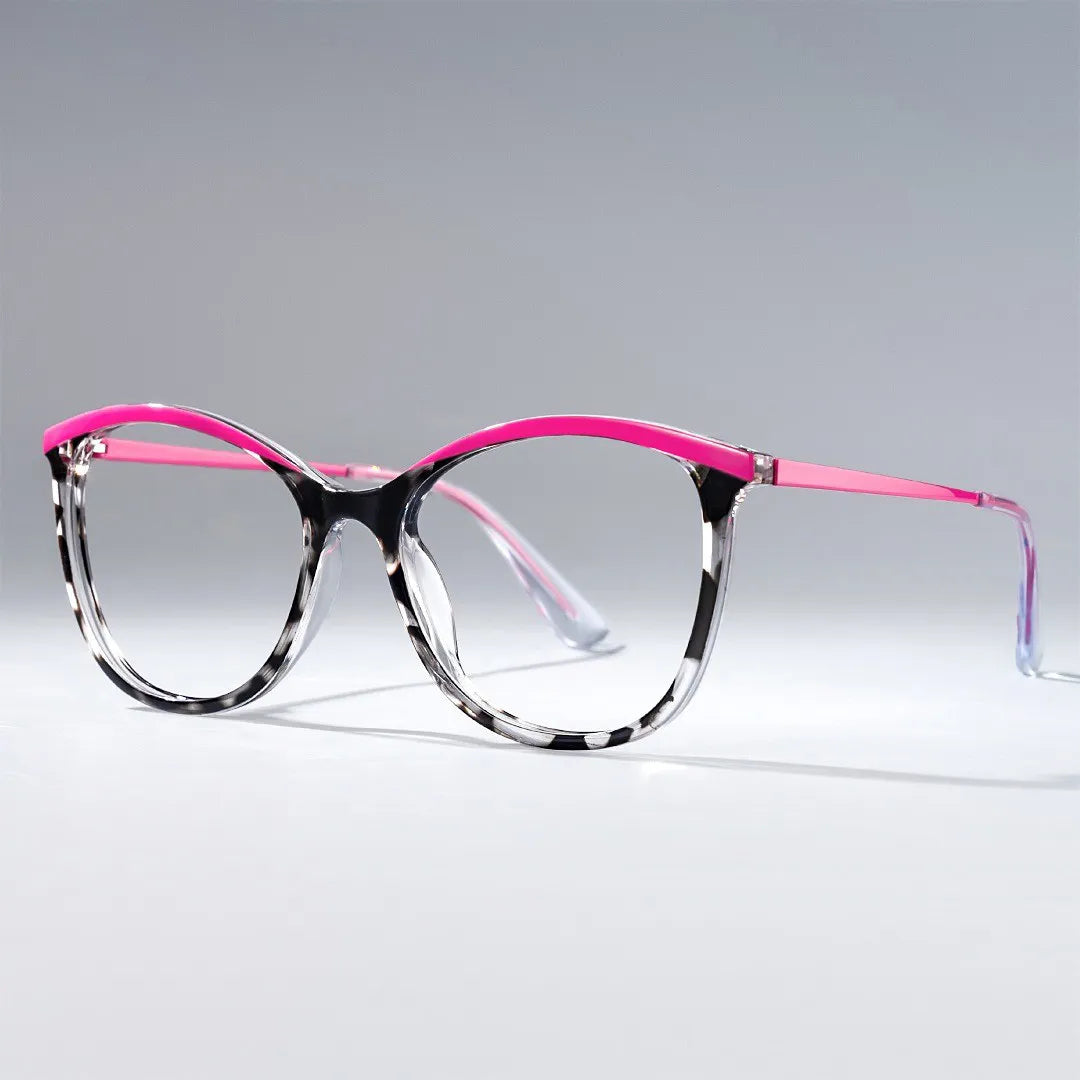 Jenee Thin Pink and Tortoise Glasses in Oval Design | Zeelool
