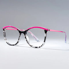 Jenee Thin Pink and Tortoise Glasses in Oval Design | Zeelool