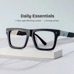 Trent Eyeglasses in Rectangle Black Frame | Zeelool
