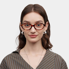 Oval Tortoise Eyeglasses- Everly Acetate Frame Glasses