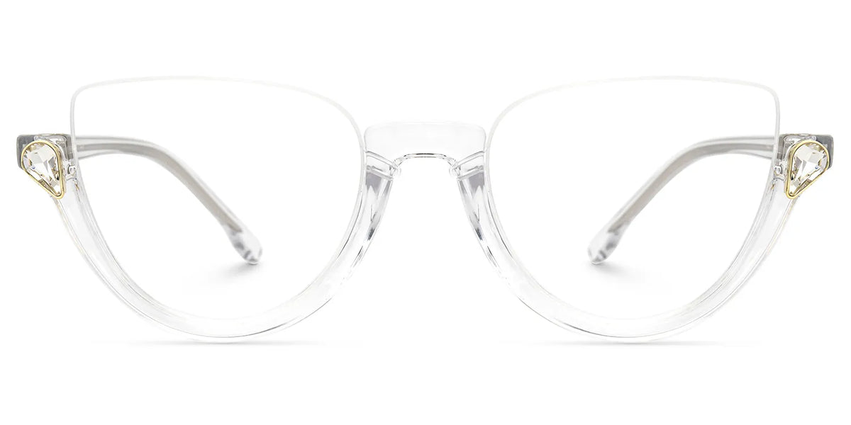 Felicia Clear Semi-Rimless Cat Eye Glasses for Women