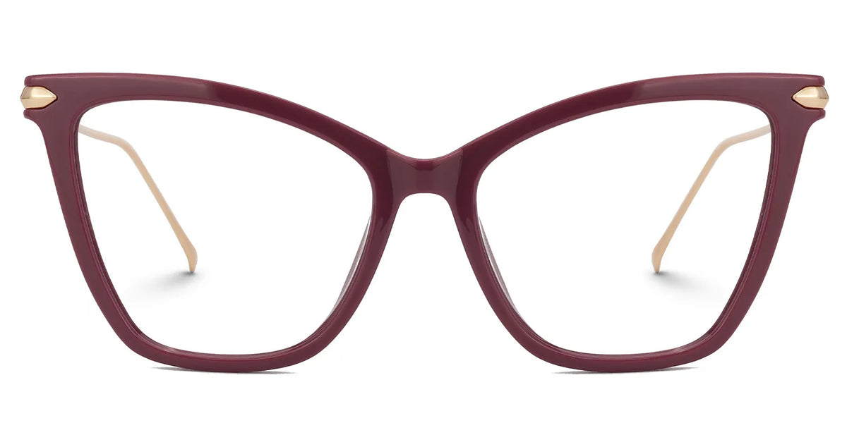 Hilary Butterfly Dark-Red Glasses with Thin Frames