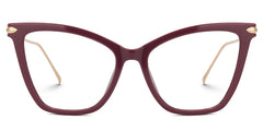 Hilary Butterfly Dark-Red Glasses with Thin Frames