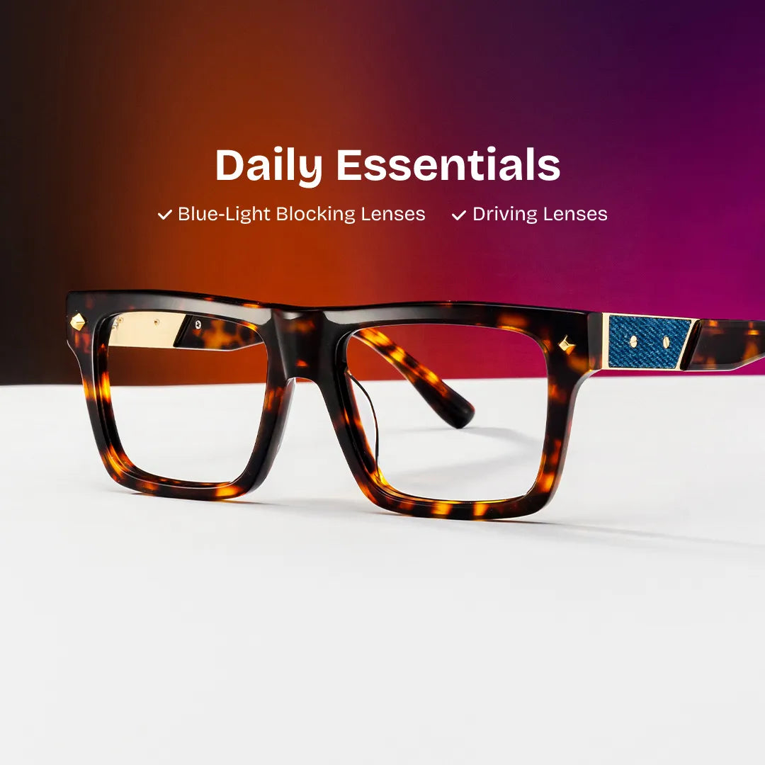 Trent Eyeglasses in Rectangle Tortoise Frame | Zeelool