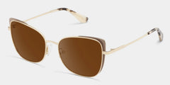 Tessa Khaki Gold Frame Glasses with Cat eye Frame Online | ZEELOOL