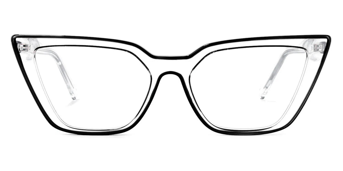 Yosef Cyber Women Black and Clear Cat Eye Frames Glasses
