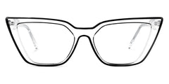 Yosef Cyber Women Black and Clear Cat Eye Frames Glasses